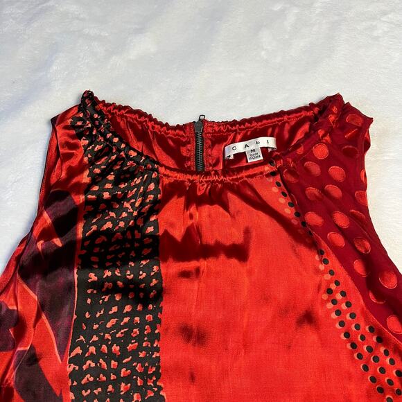 CAbi Crewneck Sleeveless Geometric Print Silk Blend Tunic Size M Style # 154 - Picture 5 of 12